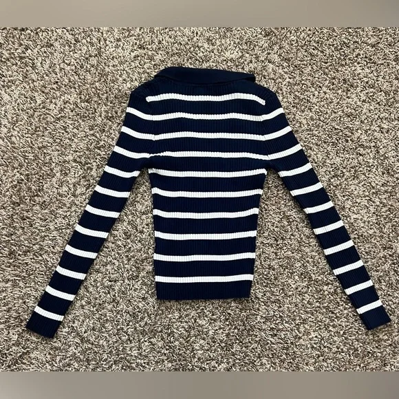 Milk And Honey Knitwear Blue And White striped Top Size M (0714) - Picture 4 of 13